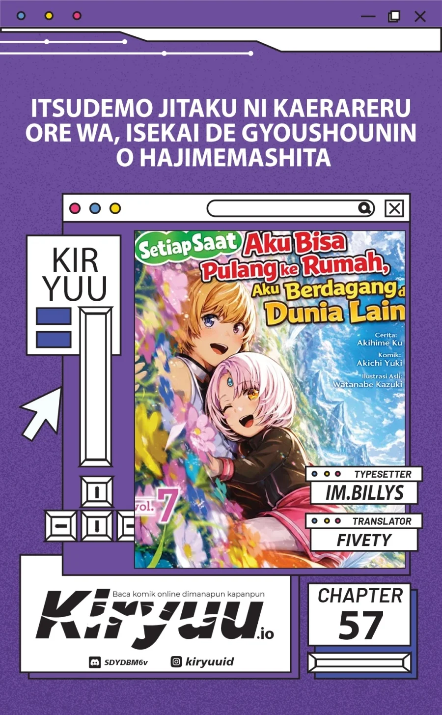 Itsu Demo Jitaku ni Kaereru Ore wa, Isekai de Gyoushoujin o Hajimemashita Chapter 57 - halaman 1
