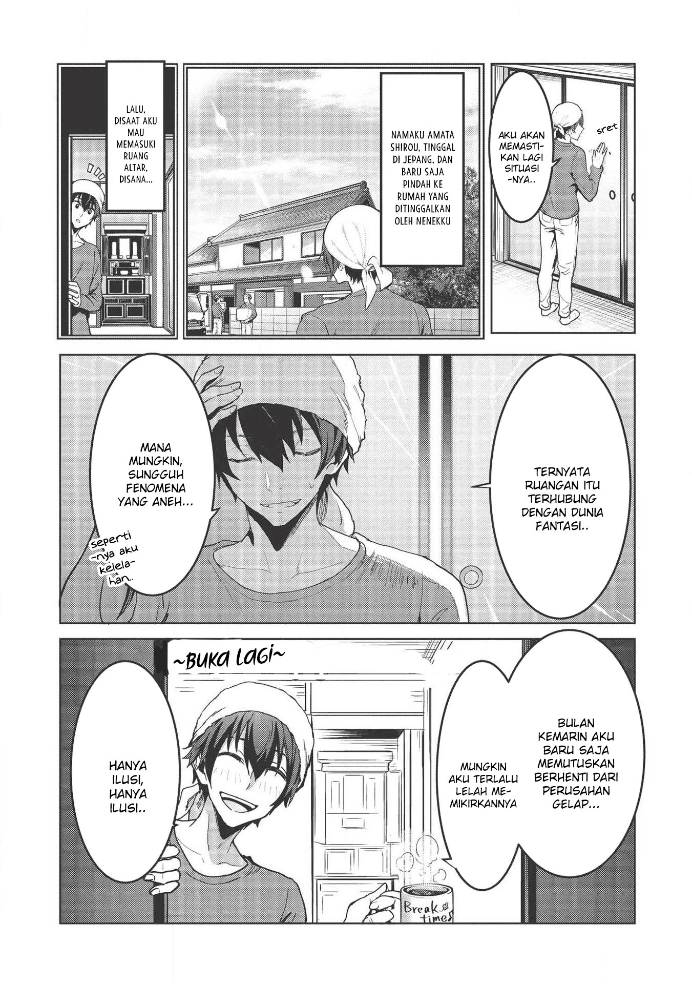 Itsudemo Jitaku ni Kaereru Ore wa, Isekai de Gyoushounin wo Hajimemashita Chapter 1 - halaman 8
