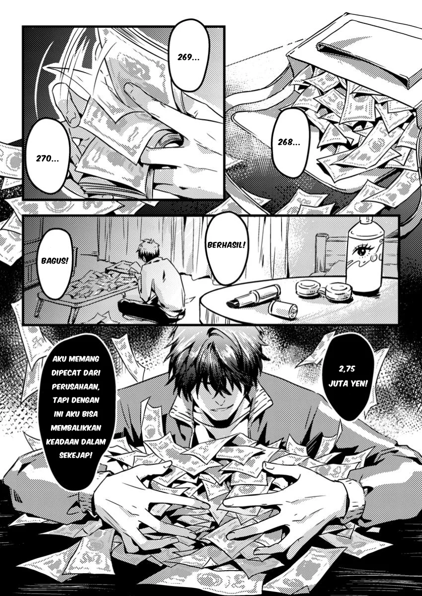 Jigoku no Sata mo Ougon Shidai: Kaisha wo Kubi ni Natta kedo, Renkinjutsu toka Iu Cheat Skill wo Te ni Ireta node Jinsei Ippatsu Gyakuten wo Mezashimasu Chapter 1 - halaman 1