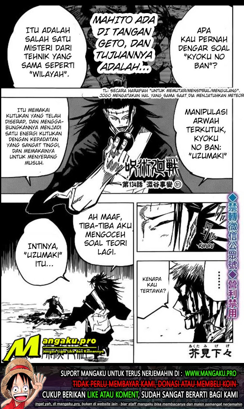 Jujutsu Kaisen Chapter 134 - halaman 2