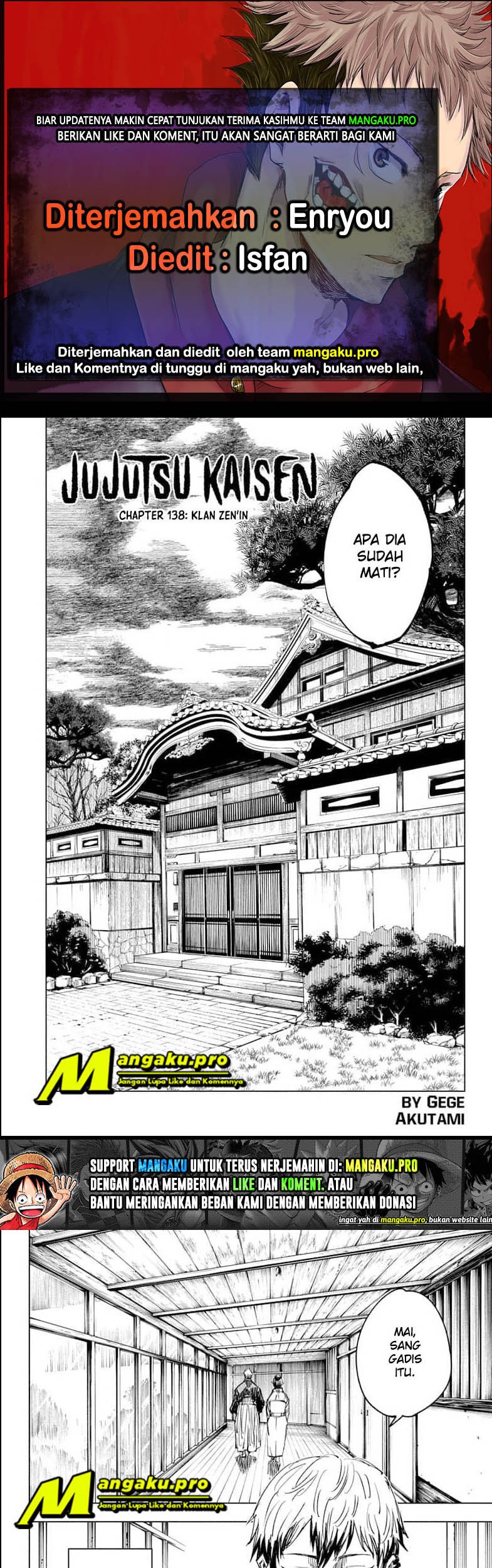 Jujutsu Kaisen Chapter 138 - halaman 1