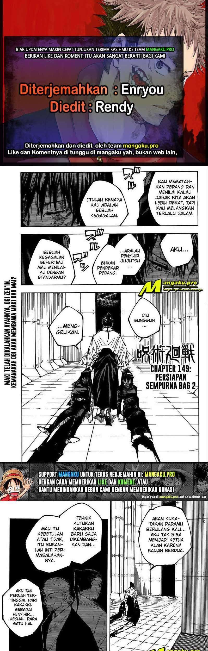 Jujutsu Kaisen Chapter 149 - halaman 1