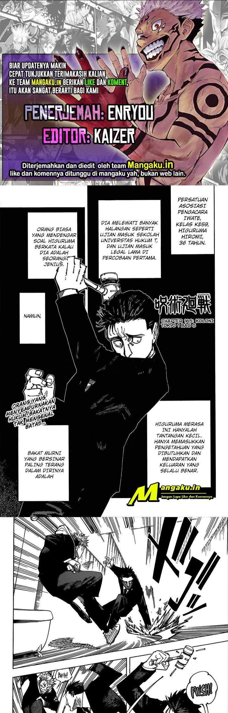 Jujutsu Kaisen Chapter 165 - halaman 1