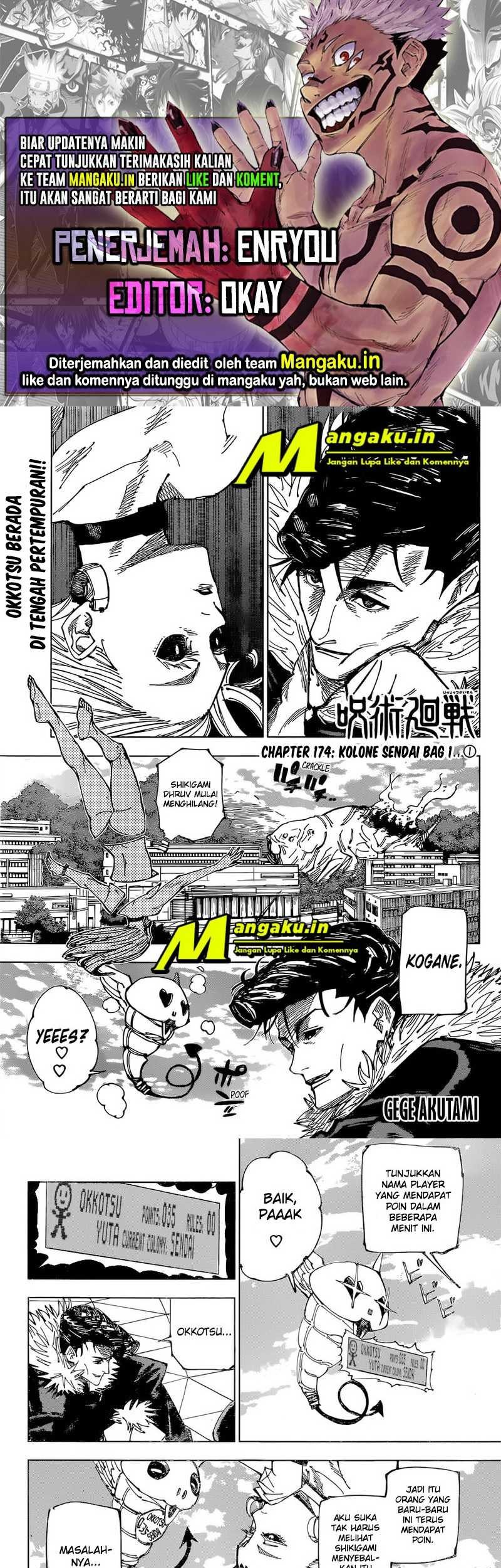 Jujutsu Kaisen Chapter 174 - halaman 1
