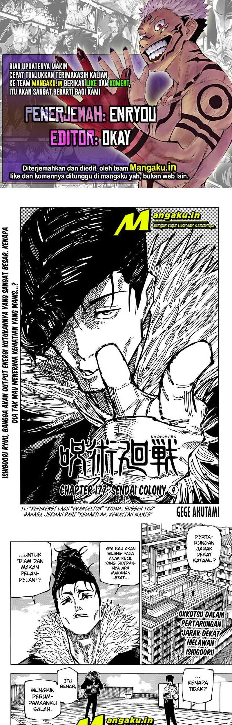 Jujutsu Kaisen Chapter 177 - halaman 1