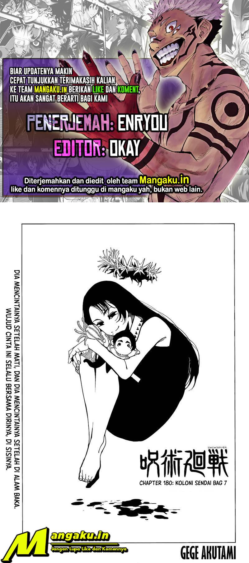 Jujutsu Kaisen Chapter 180 - halaman 1