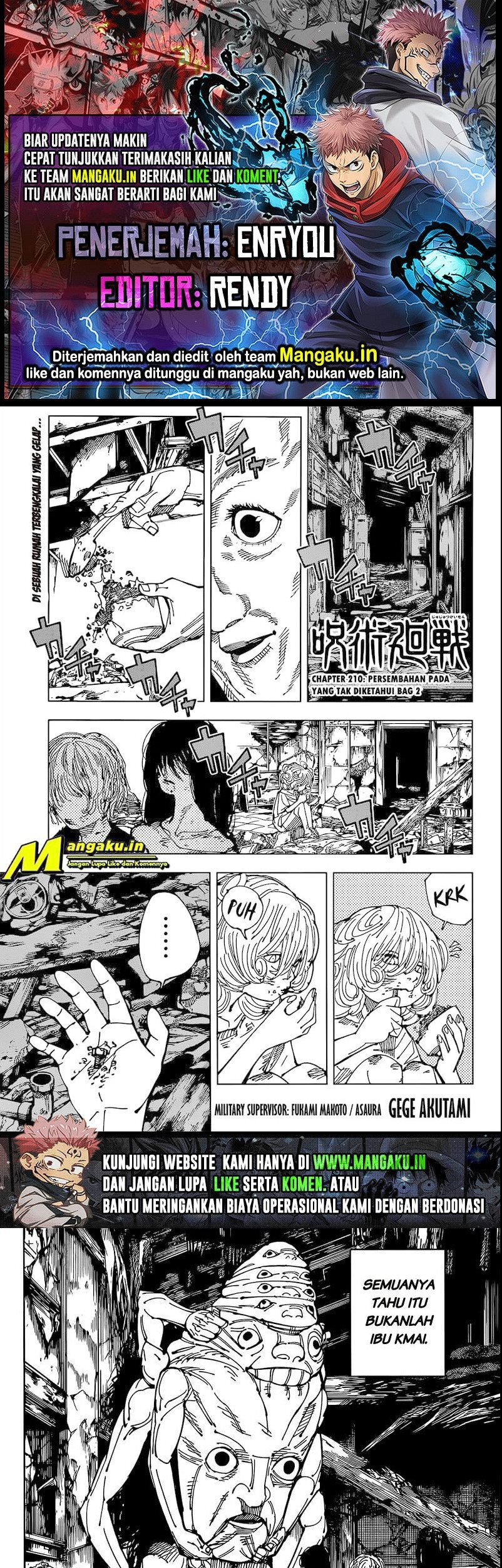 Jujutsu Kaisen Chapter 210 - halaman 1