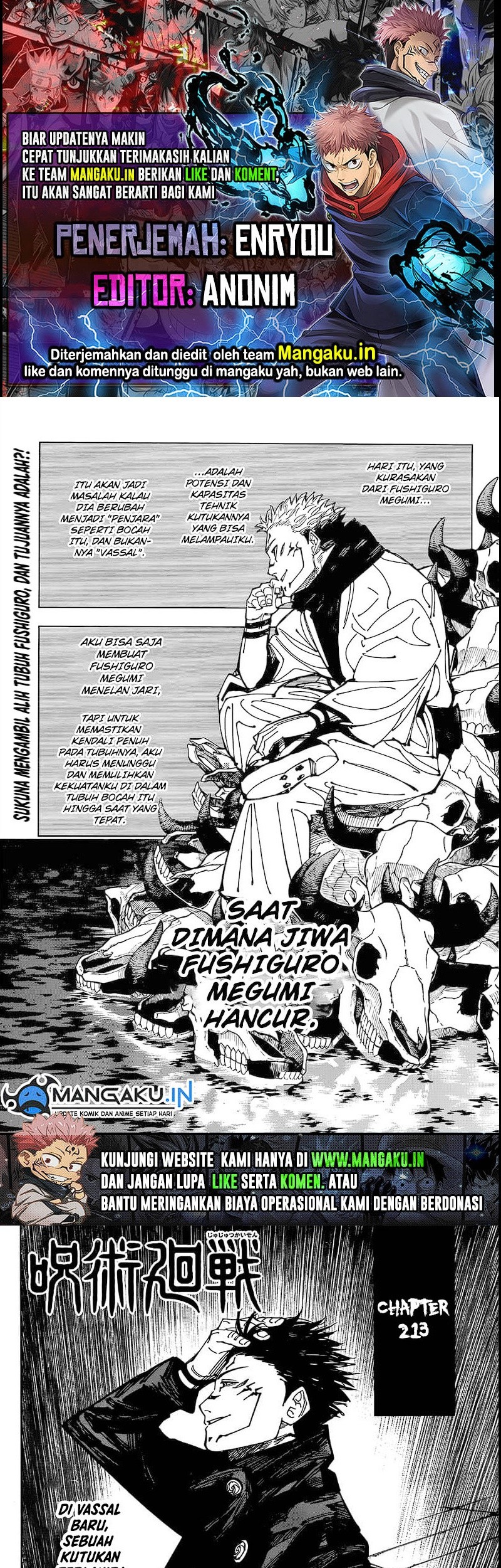 Jujutsu Kaisen Chapter 213 - halaman 1