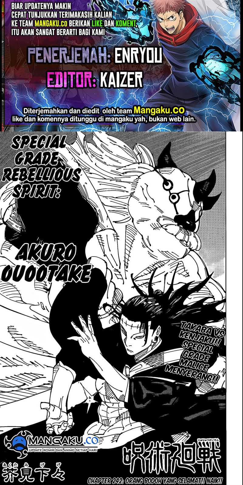 Jujutsu Kaisen Chapter 242 - halaman 1