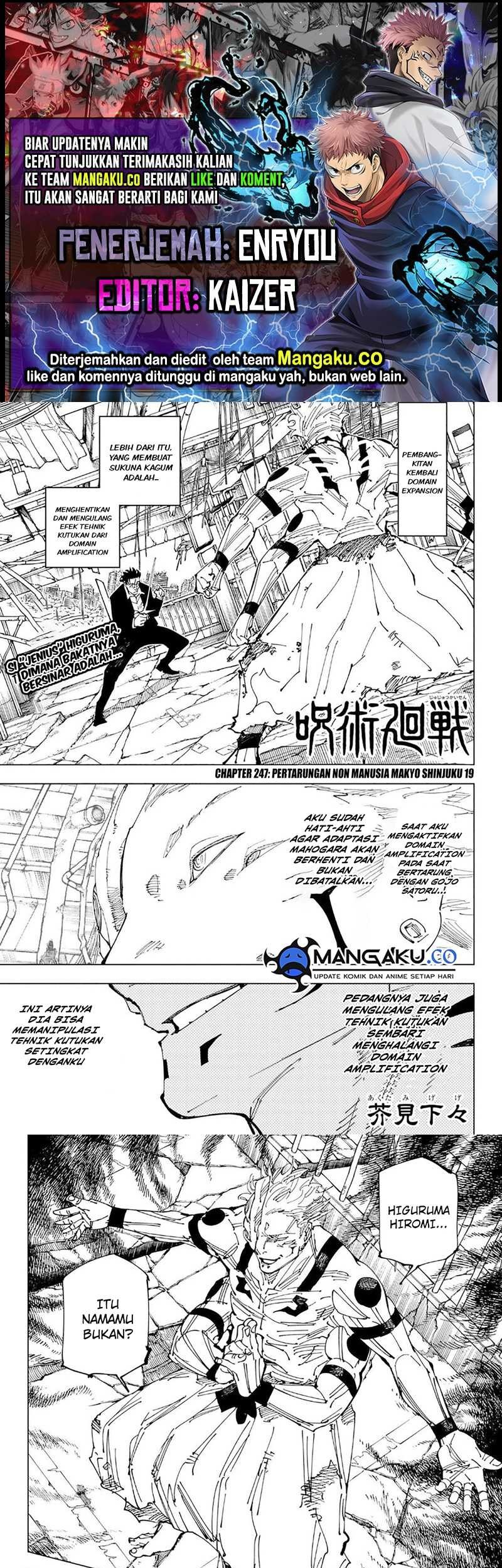 Jujutsu Kaisen Chapter 247 - halaman 1