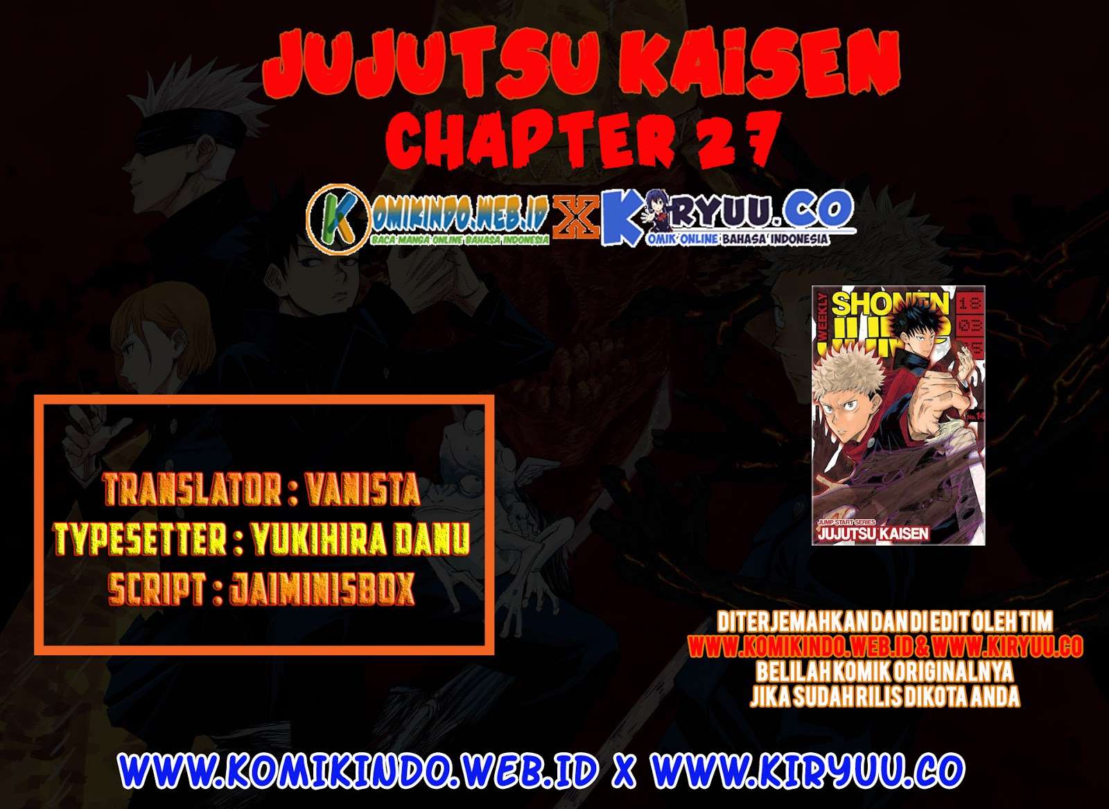 Jujutsu Kaisen Chapter 27 - halaman 1