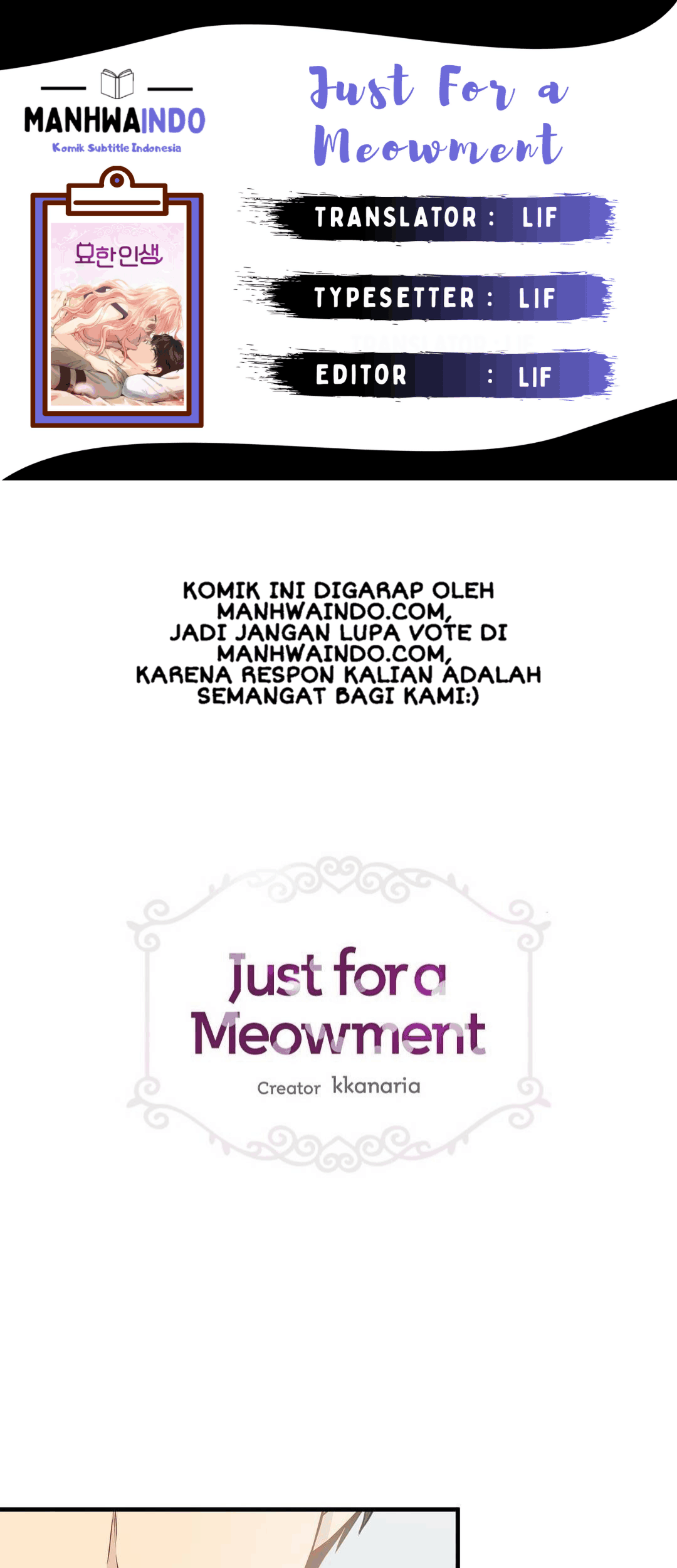 Just for a Meowment Chapter 9 - halaman 1