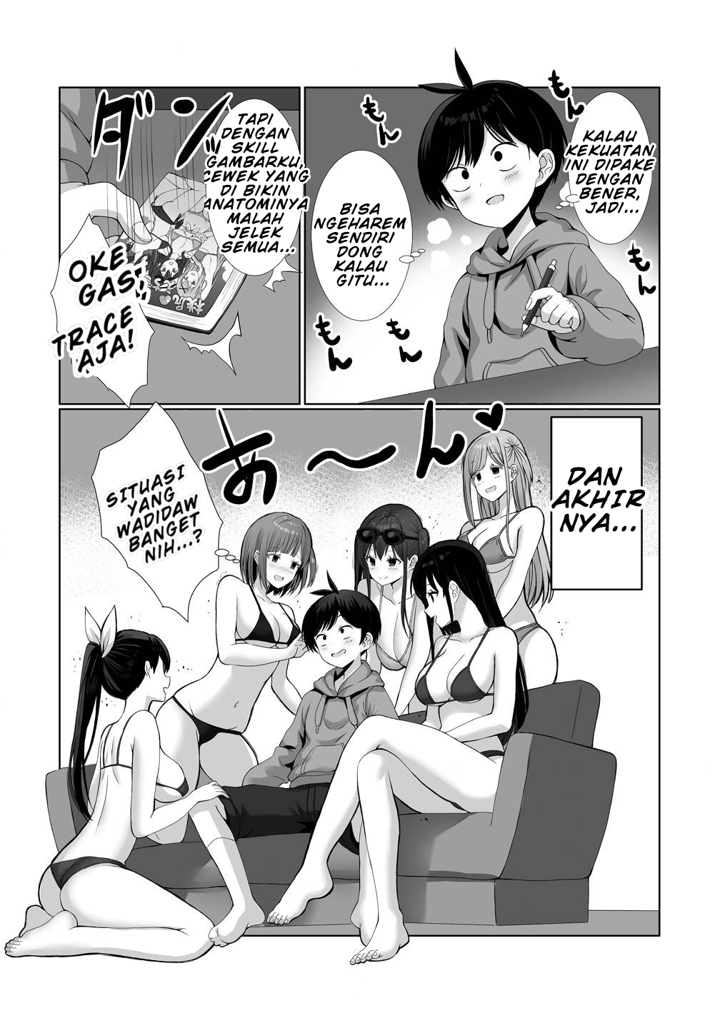 Kaita Mono wo Jittaika suru Nouryoku de Motenai Ore ga Harem Seikatsu Chapter 1 - halaman 14