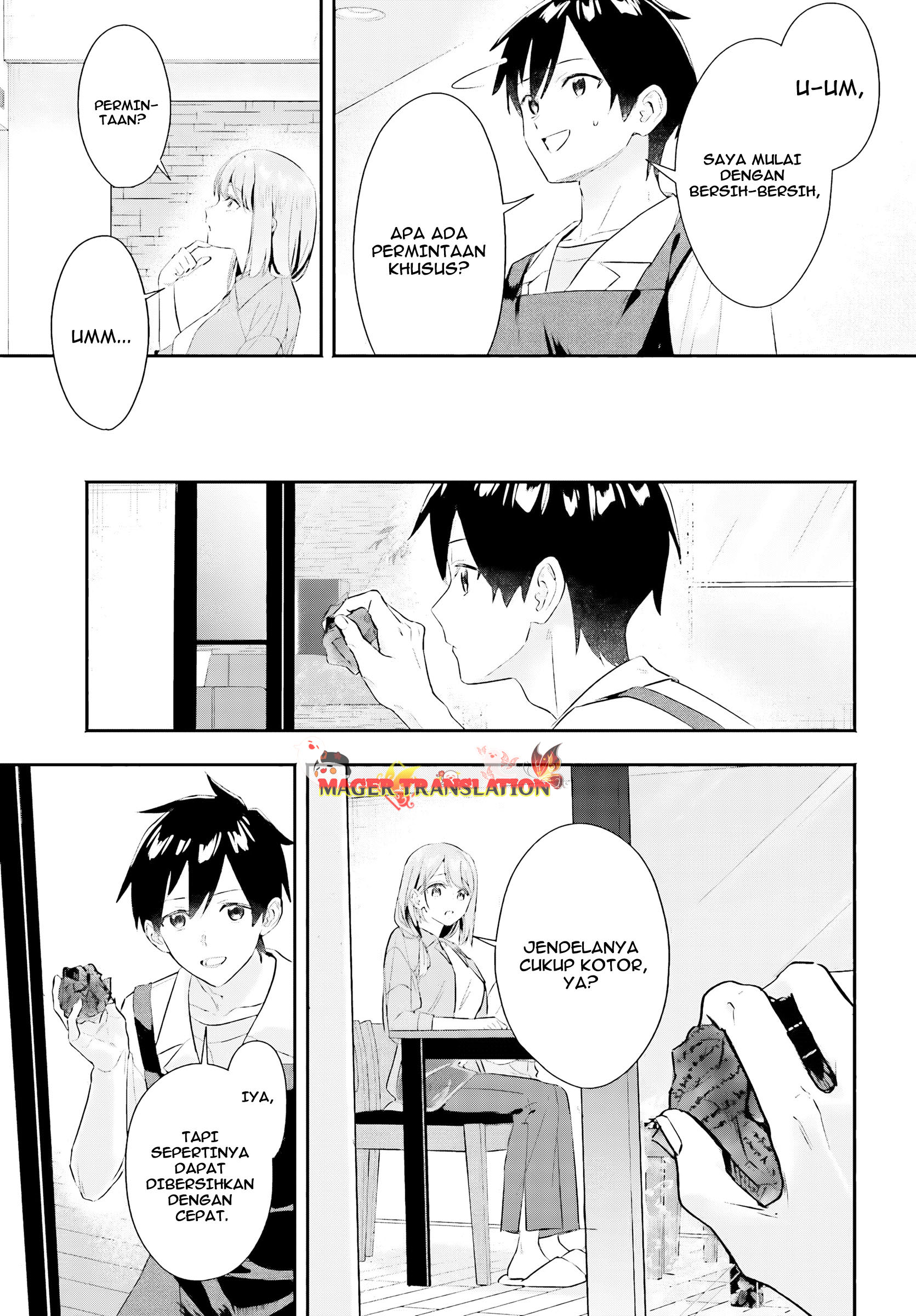 Kaji Daikou no Arbeit wo Hajimetara Gakuen Ichi no Bishoujo no Kazoku ni Kiniirarechaimashita. Chapter 4 - halaman 12
