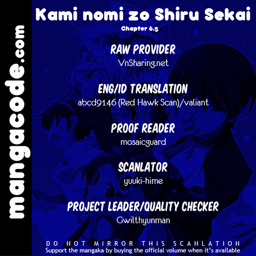 Kami nomi zo Shiru Sekai Chapter 6.5 - halaman 1