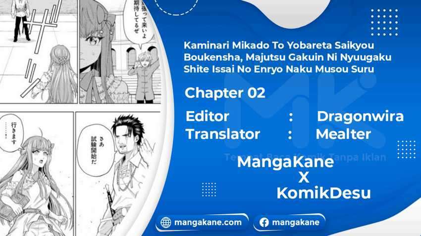 Kaminari Mikado to Yobareta Saikyō Bōkensha Chapter 2 - halaman 1