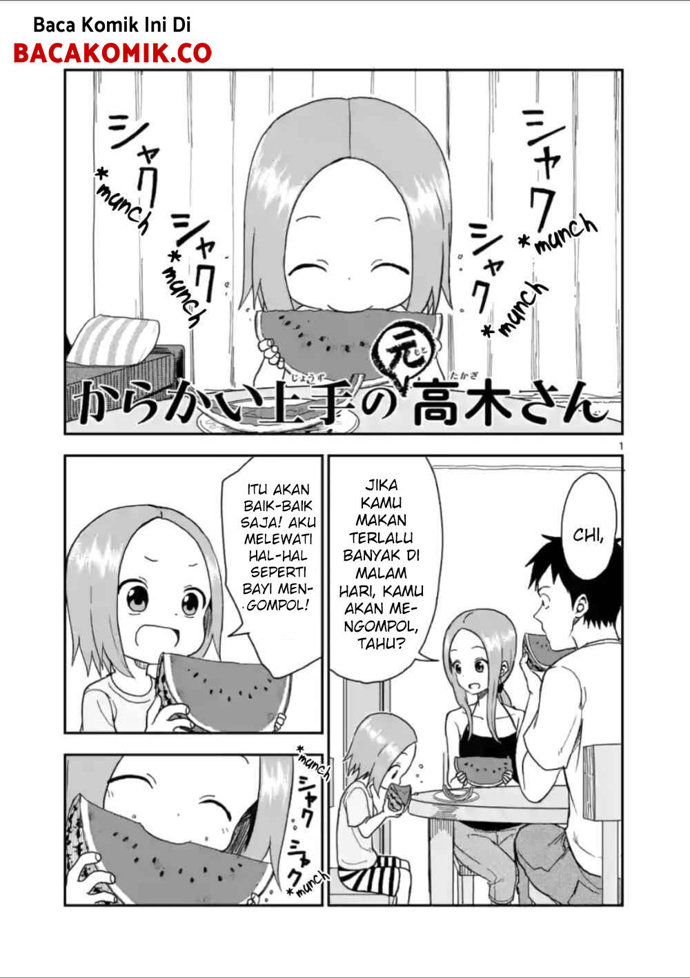 Karakai Jouzu no (Moto) Takagi-san Chapter 55 - halaman 1