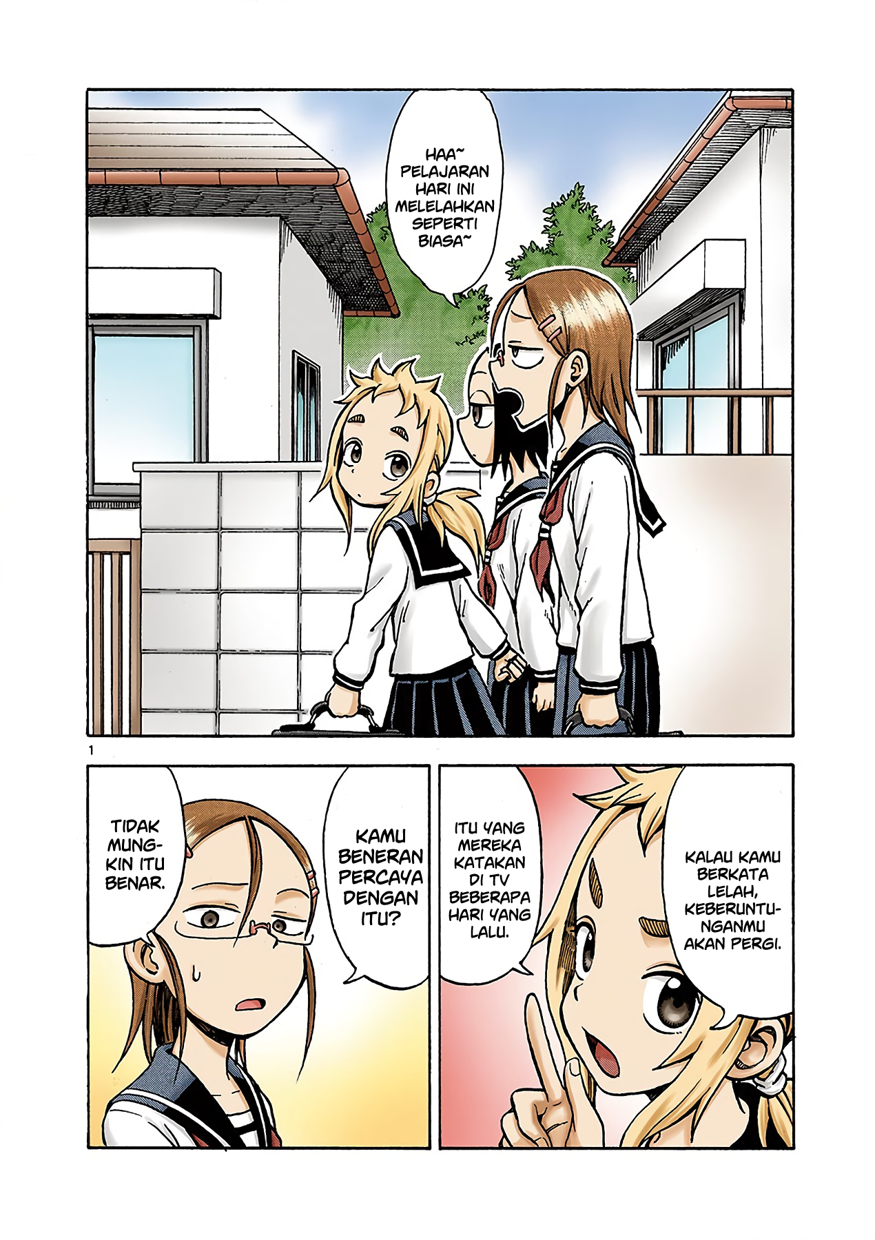 Karakai Jouzu no Takagi-san Chapter 4 - halaman 1