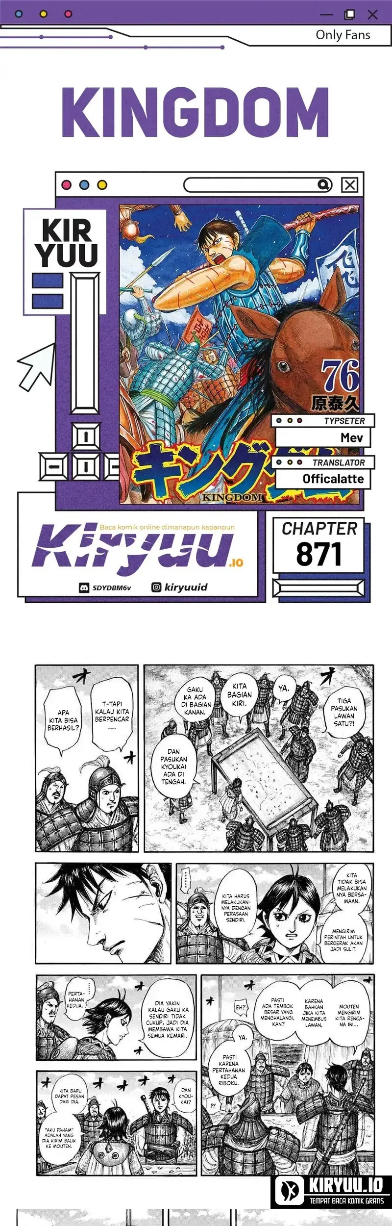 Kingdom Chapter 871 - halaman 1