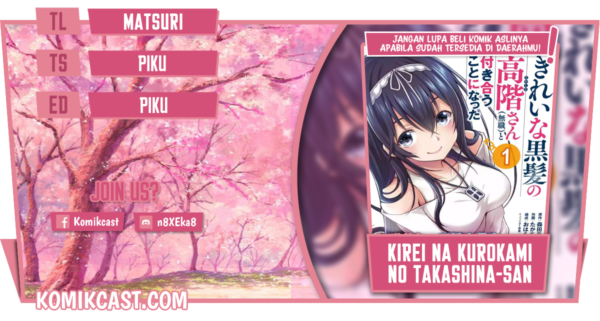 Kirei na Kurokami no Takashina-san (Mushoku) to Tsukiau Koto ni Natta Chapter 10.1 - halaman 1