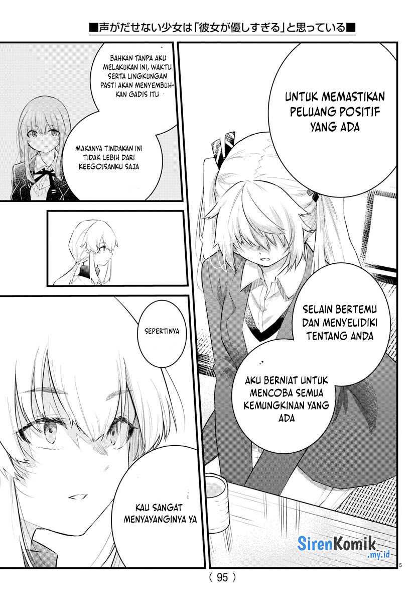 Koe ga Dasenai Shoujo wa "Kanojo ga Yasashisugiru" to Omotteiru Chapter 165 - halaman 6
