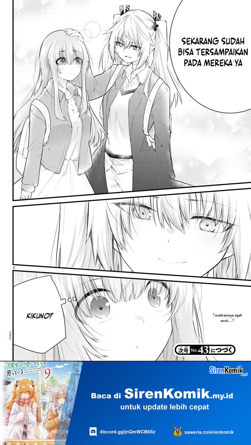 Koe ga Dasenai Shoujo wa "Kanojo ga Yasashisugiru" to Omotteiru Chapter 176 - halaman 9