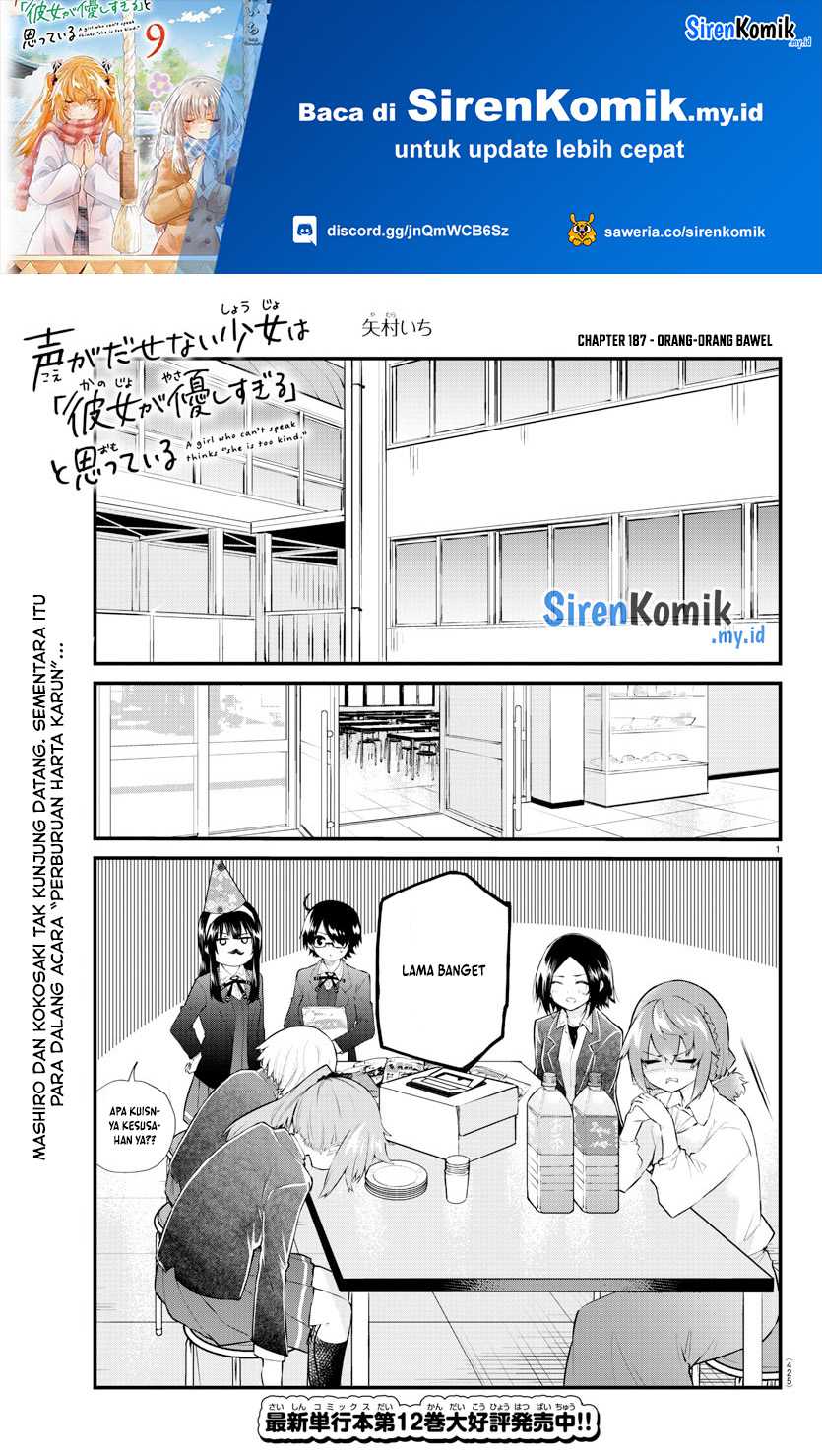 Koe ga Dasenai Shoujo wa "Kanojo ga Yasashisugiru" to Omotteiru Chapter 187 - halaman 2