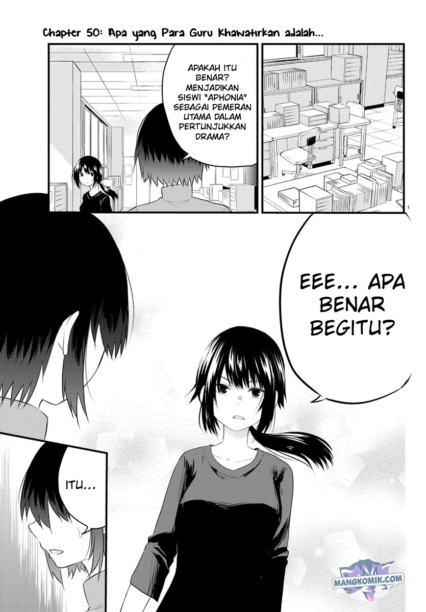 Koe ga Dasenai Shoujo wa "Kanojo ga Yasashisugiru" to Omotteiru Chapter 50 - halaman 4