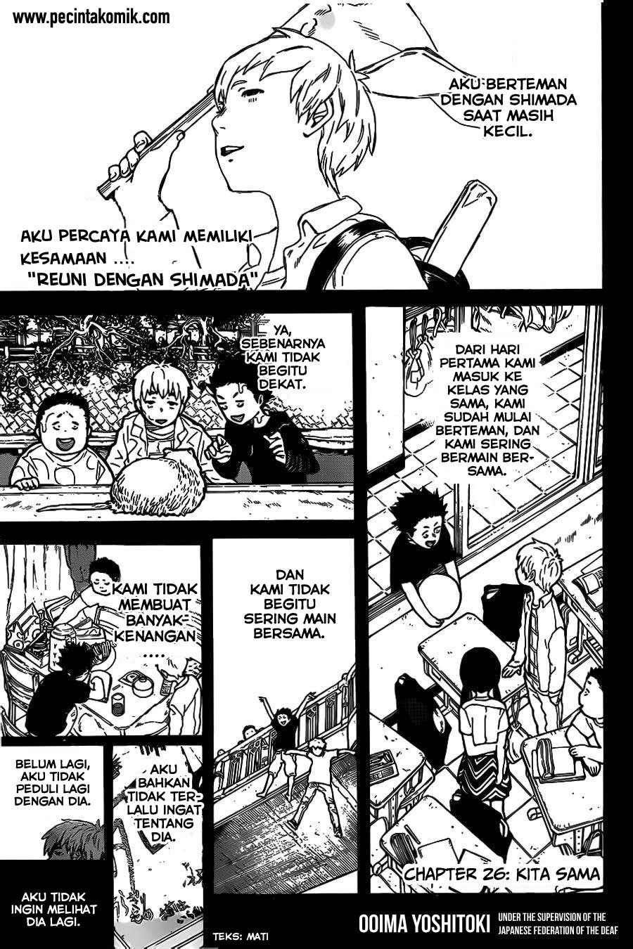 Koe no Katachi Chapter 26 - halaman 2