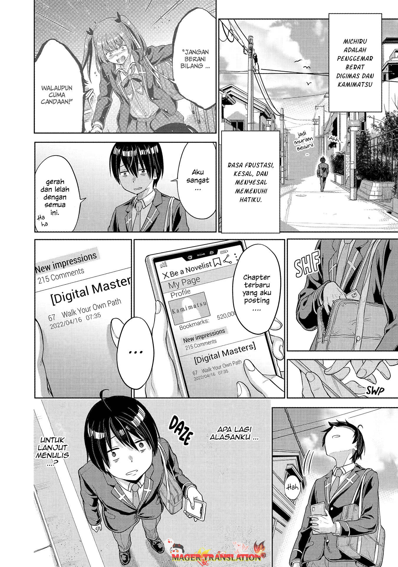 Koukousei Web Sakka no Mote Seikatsu "Anta ga Kami Sakka na Wakenai desho" to Boku wo Futta Osananajimi ga Koukai shiteru kedo Mou Osoi Chapter 1.1 - halaman 30