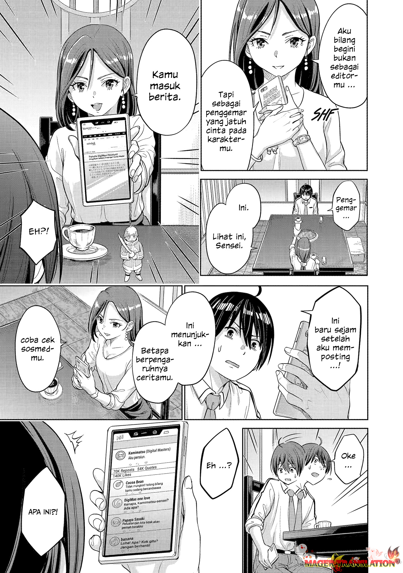 Koukousei Web Sakka no Mote Seikatsu "Anta ga Kami Sakka na Wakenai desho" to Boku wo Futta Osananajimi ga Koukai shiteru kedo Mou Osoi Chapter 1.2 - halaman 21