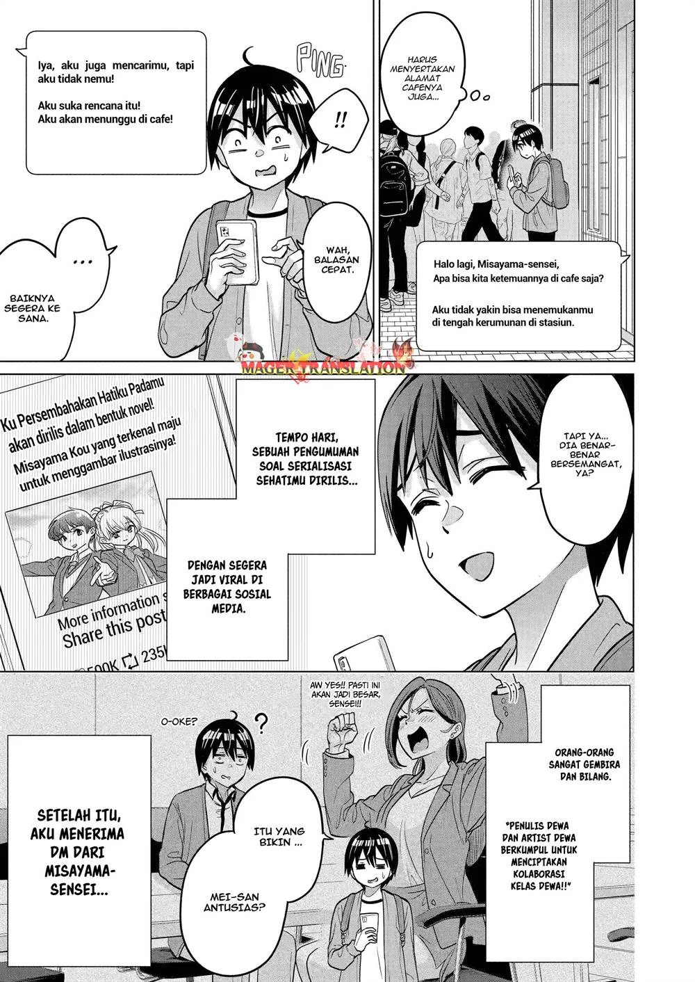 Koukousei Web Sakka no Mote Seikatsu "Anta ga Kami Sakka na Wakenai desho" to Boku wo Futta Osananajimi ga Koukai shiteru kedo Mou Osoi Chapter 21 - halaman 11