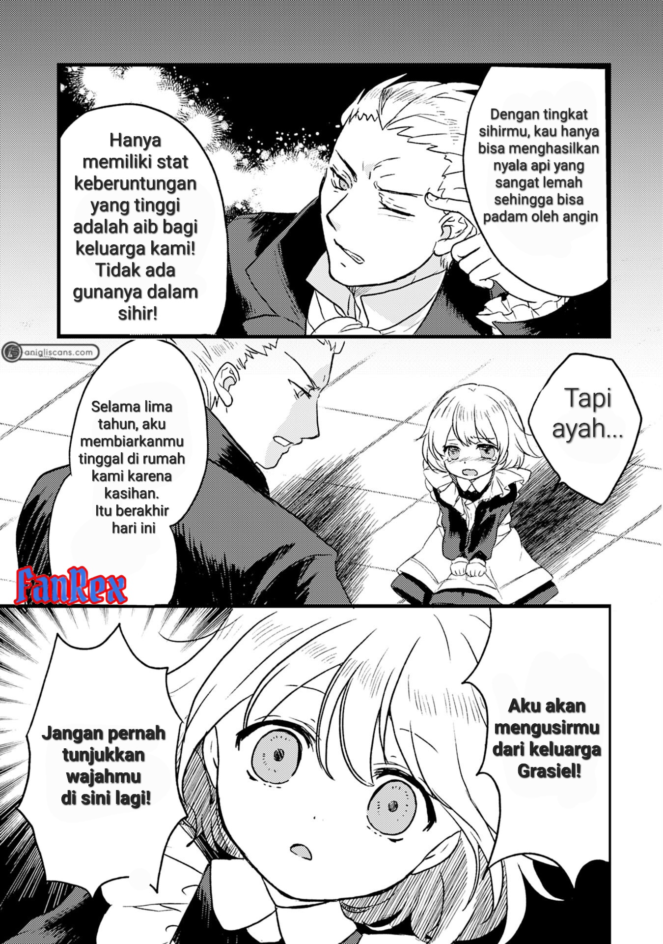 Kouunchi 999 no Watashi, "Sokushi Mahou" ga Zettai ni Seikou suru node Sekai Saikyou desu: Maryokuchi 1 de Tsuihou saremashita ga, Kakuritsu Cheat de Nariagaru Chapter 1 - halaman 6