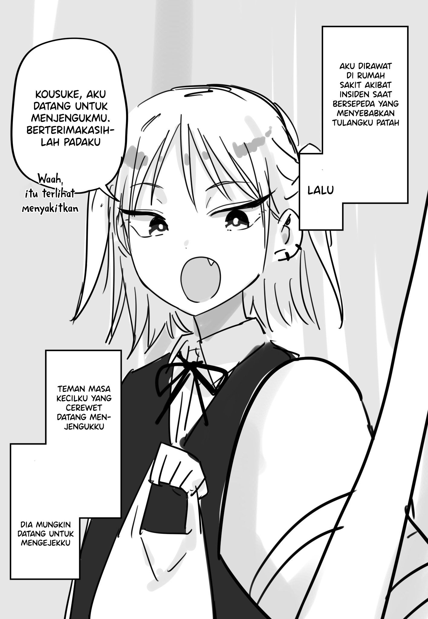Kuchiurusai Osananajimi ga Omimai ni Kita no de Kioku Soushitsu no Furi o Shitara... Chapter 0 - halaman 1