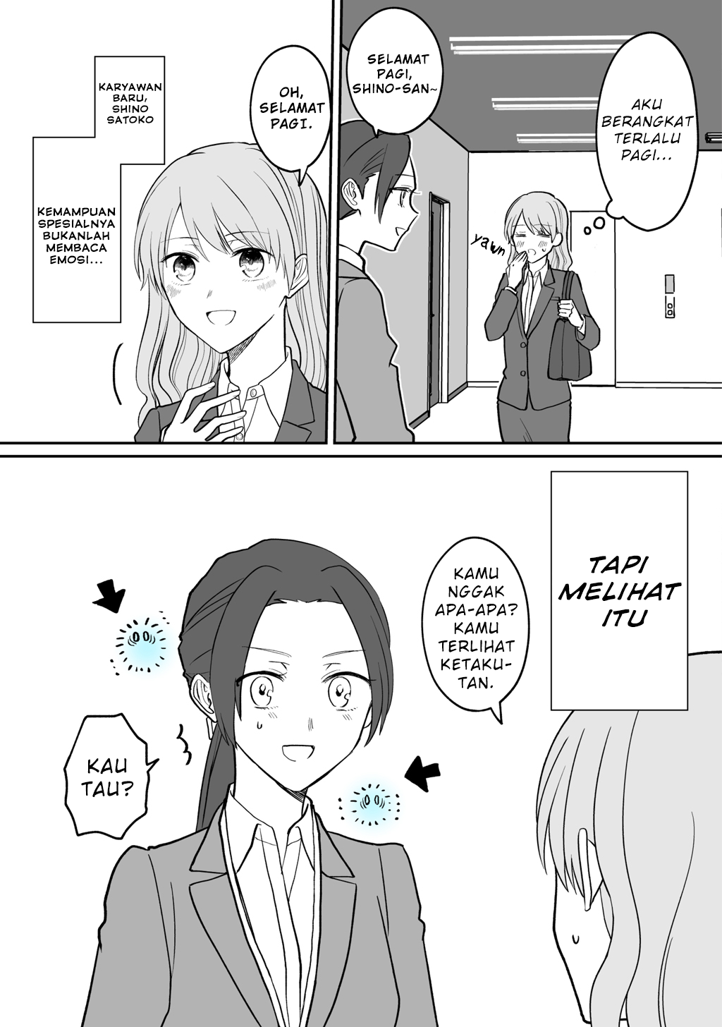 Kuki ga “yomeru” shunnyushain to buaiso na sempai no hanashi Chapter 2 - halaman 1