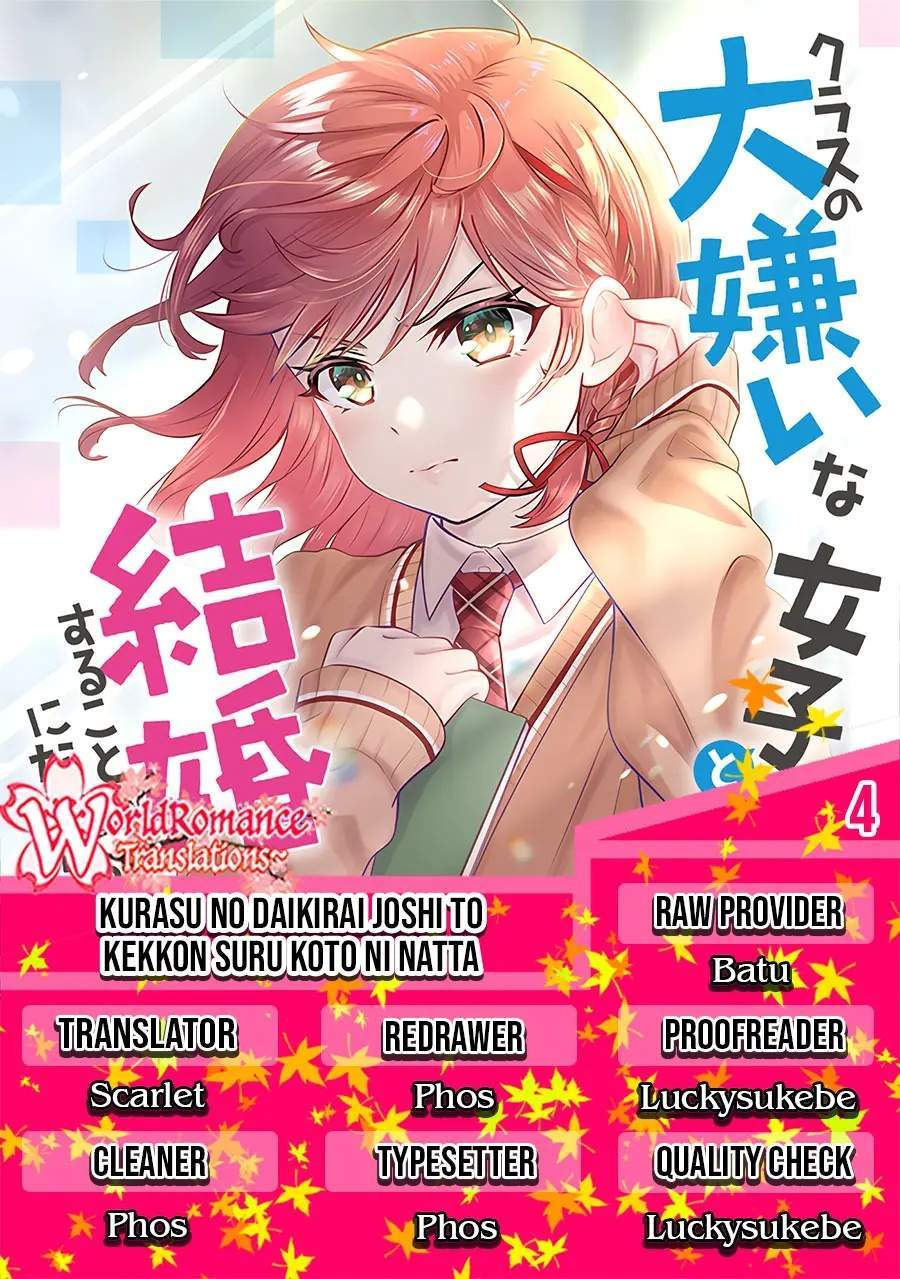 Kurasu no Daikirai na Joshi to Kekkon Suru Koto ni Natta Chapter 4 - halaman 1