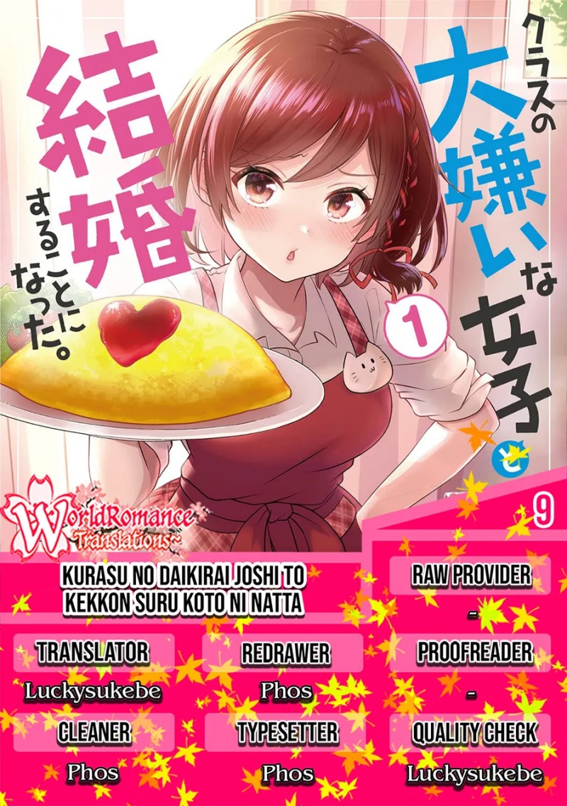 Kurasu no Daikirai na Joshi to Kekkon Suru Koto ni Natta Chapter 9 - halaman 1