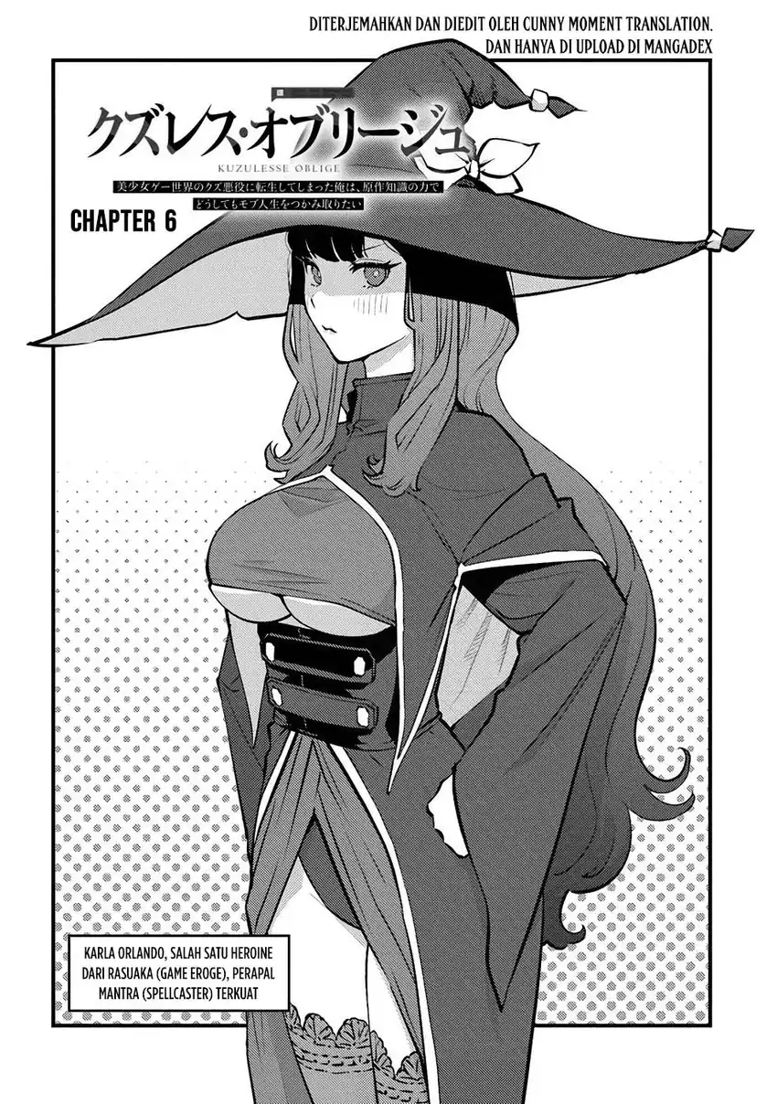 Kuzulesse Oblige - 18-kin Game Sekai no Kuzu Akuyaku ni Tensei Shiteshimatta Ore wa, Gensaku Chishiki no Chikara de Doushite mo Mob Jinsei wo Tsukami Toritai Chapter 6 - halaman 1