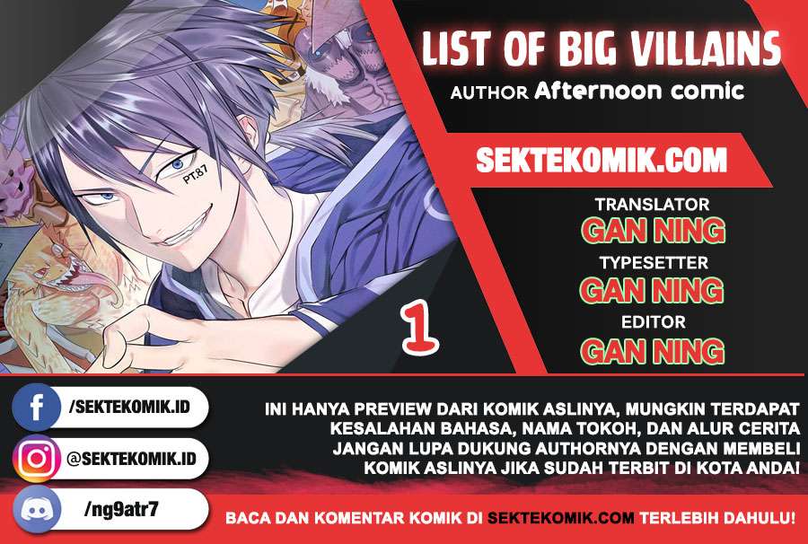 List of Big Villians Chapter 1 - halaman 1