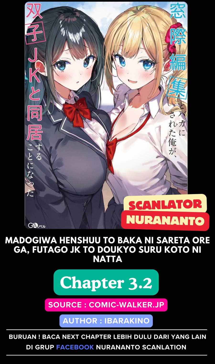 Madogiwa Henshuu to Baka ni Sareta Ore ga, Futago JK to Doukyo suru Koto ni Natta Chapter 3.2 - halaman 1