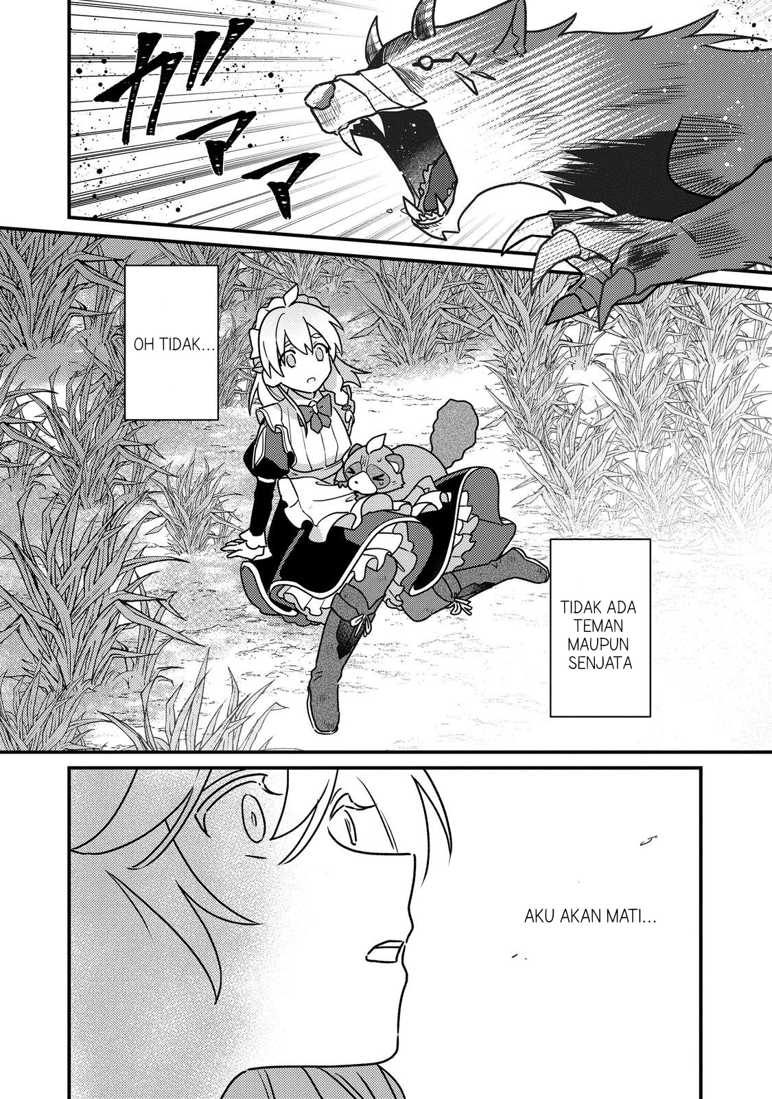 MAIDes: Maid, Jigoku no Senjou ni Tensou sareru. Koyuu no Gomi Shuushuu Mahou de, Saijaku Class no Mama Jinrui Saikyou ni. @comic Chapter 1 - halaman 32
