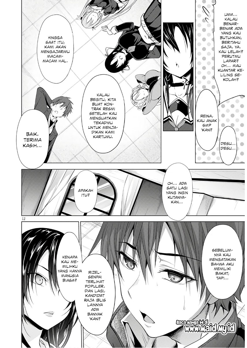 Maou Gakuen no Hangyakusha: Jinrui Hatsu no Maou Kouhou, Kenzoku Shoujo to Ouza wo Mezashite Nariagaru Chapter 3 - halaman 13