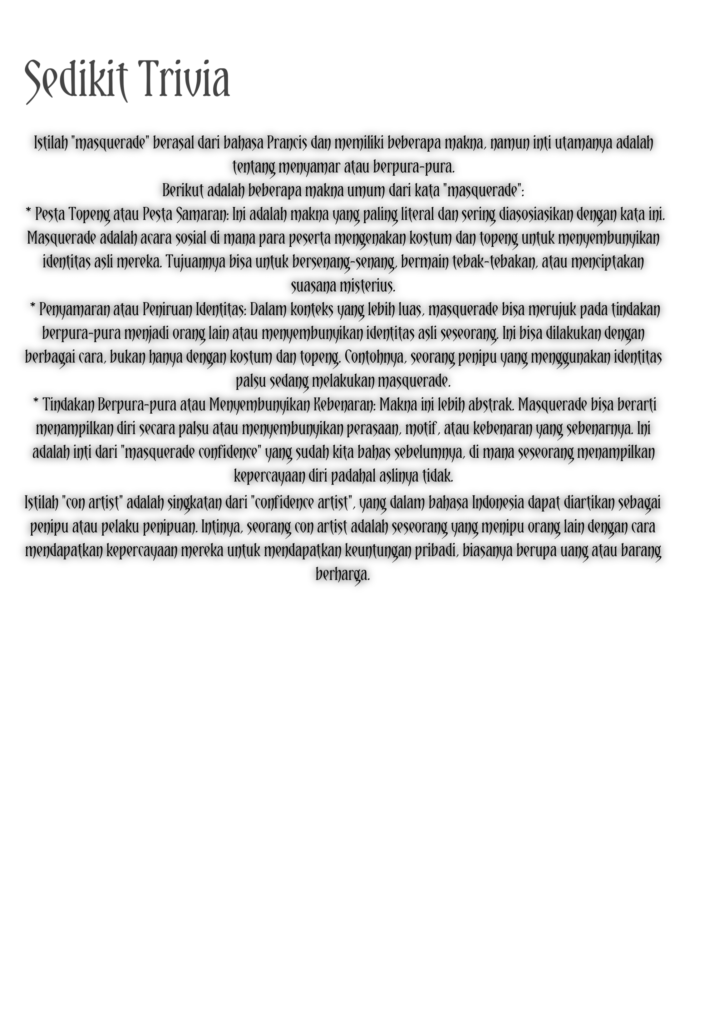 Masquerade Confidence: Sagishi wa Shoujo to Kamen Shikake no Tabi wo Suru Chapter 1 - halaman 38