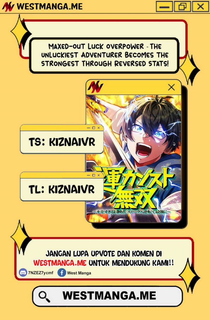 Maxed-Out Luck Overpower — The Unluckiest Adventurer Becomes the Strongest Through Reversed Stats! Chapter 8 - halaman 1