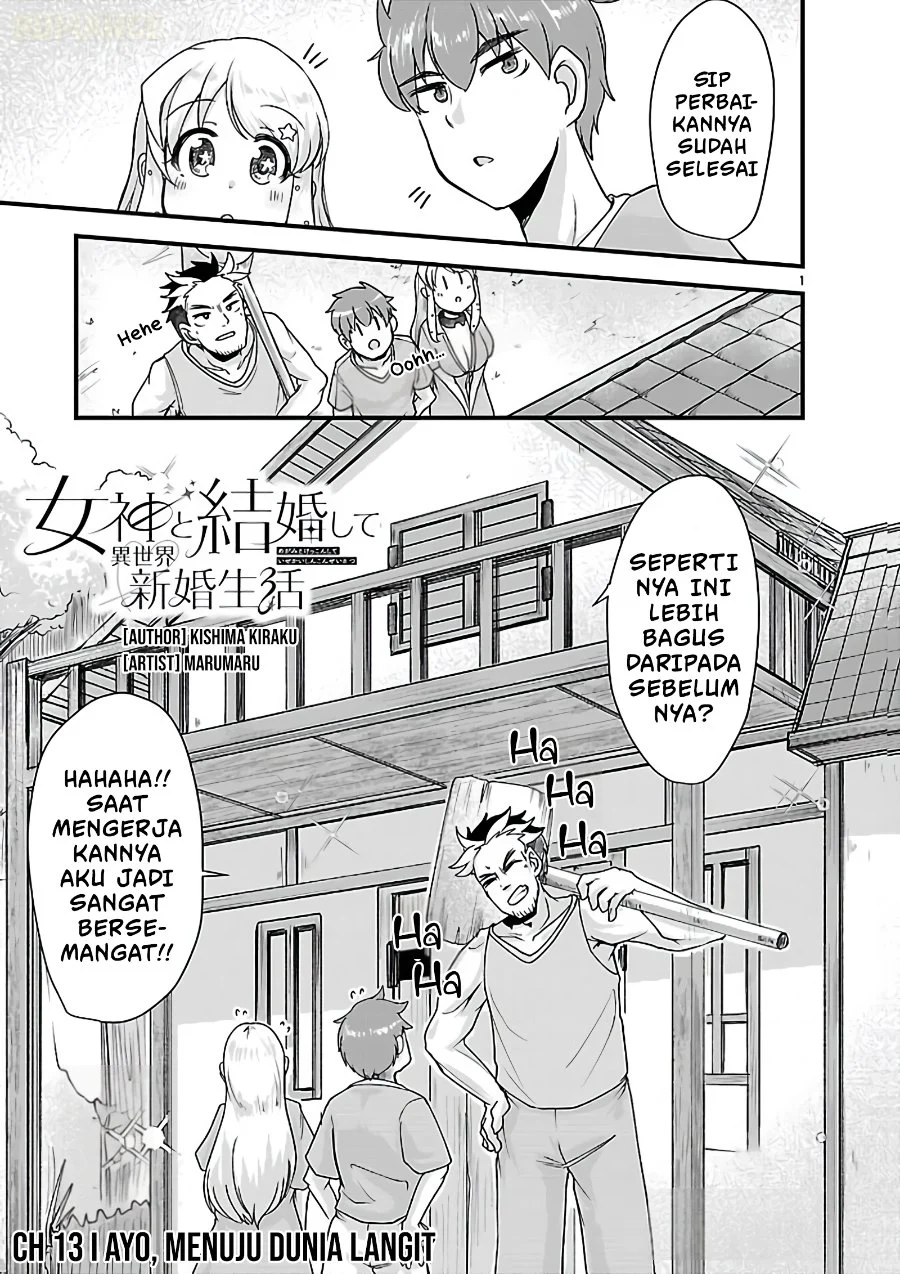 Megami to Kekkon Shite Isekai de Shinkon Seikatsu Chapter 13 - halaman 2