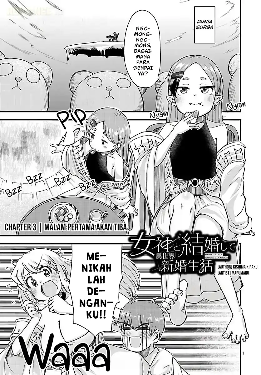 Megami to Kekkon Shite Isekai de Shinkon Seikatsu Chapter 3 - halaman 2