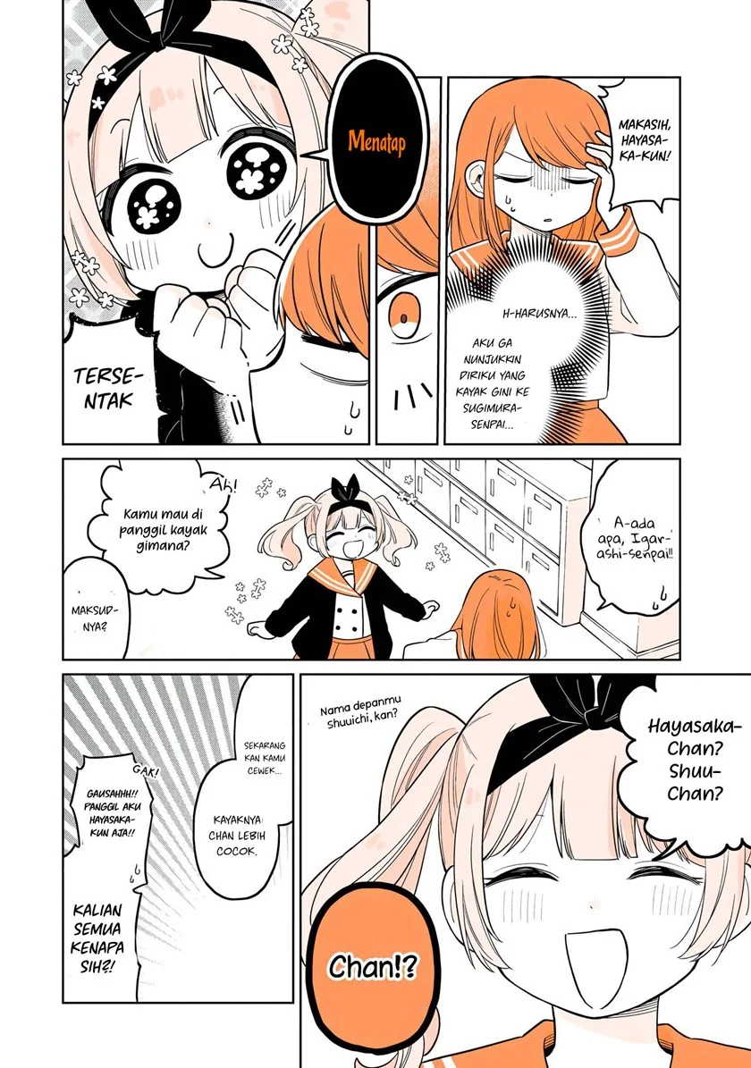 Mendoku Sagari Danshi Koukousei ga Asa Okitara Onnanoko ni Natteita Hanashi Chapter 15.2 - halaman 5