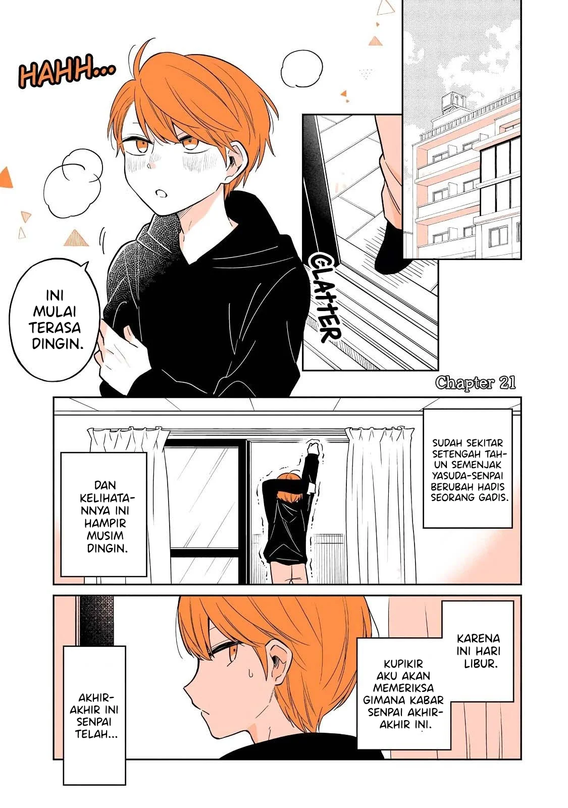 Mendoku Sagari Danshi Koukousei ga Asa Okitara Onnanoko ni Natteita Hanashi Chapter 21 - halaman 2