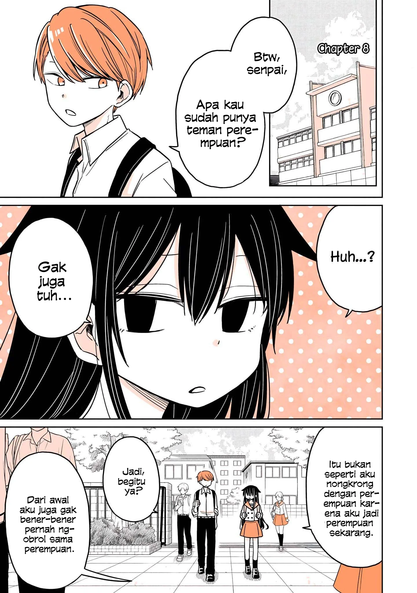 Mendoku Sagari Danshi Koukousei ga Asa Okitara Onnanoko ni Natteita Hanashi Chapter 8 - halaman 3