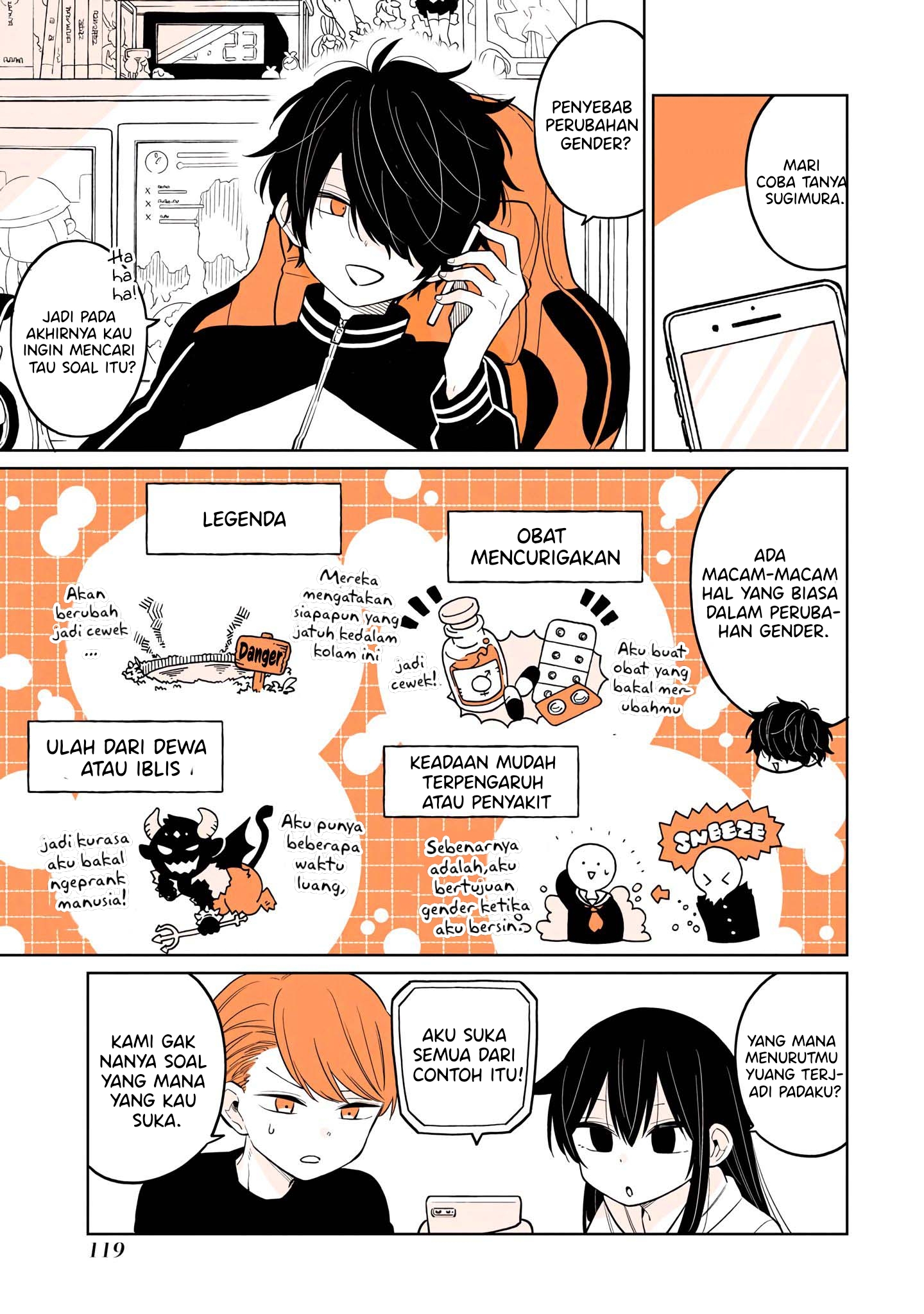 Mendokusagari Danshi ga Asa Okitara Onnanoko ni Natteita Hanashi Chapter 15.1 - halaman 6